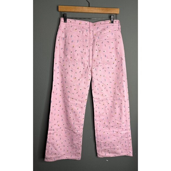 Old Navy Big Girls 16 Pink Floral High Rise Jeans NWT - Picture 3 of 7